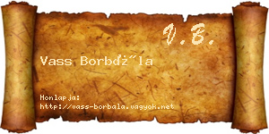 Vass Borbála névjegykártya